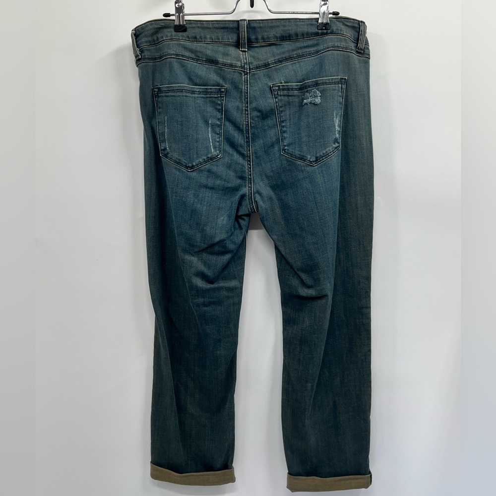 Womens G by Giuliana Distressed Dark Wash Striaght Leg Denim Jeans Size 16 - Picture 7 of 11